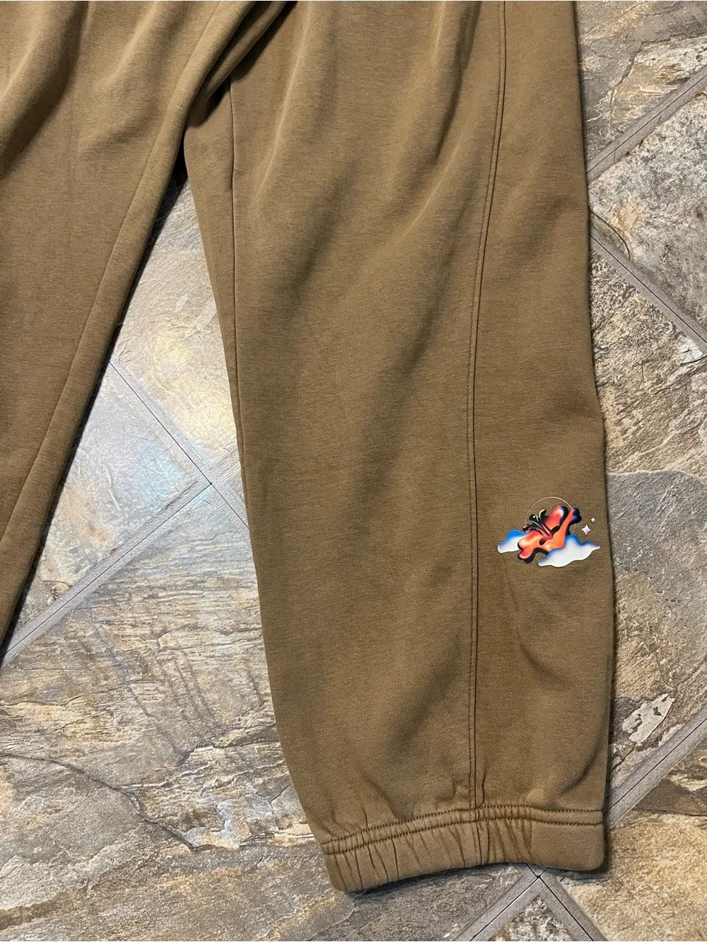Air Jordan X Jordan Moss Artist Series Fleece Jogger Pants FD7149-258 Womens XL